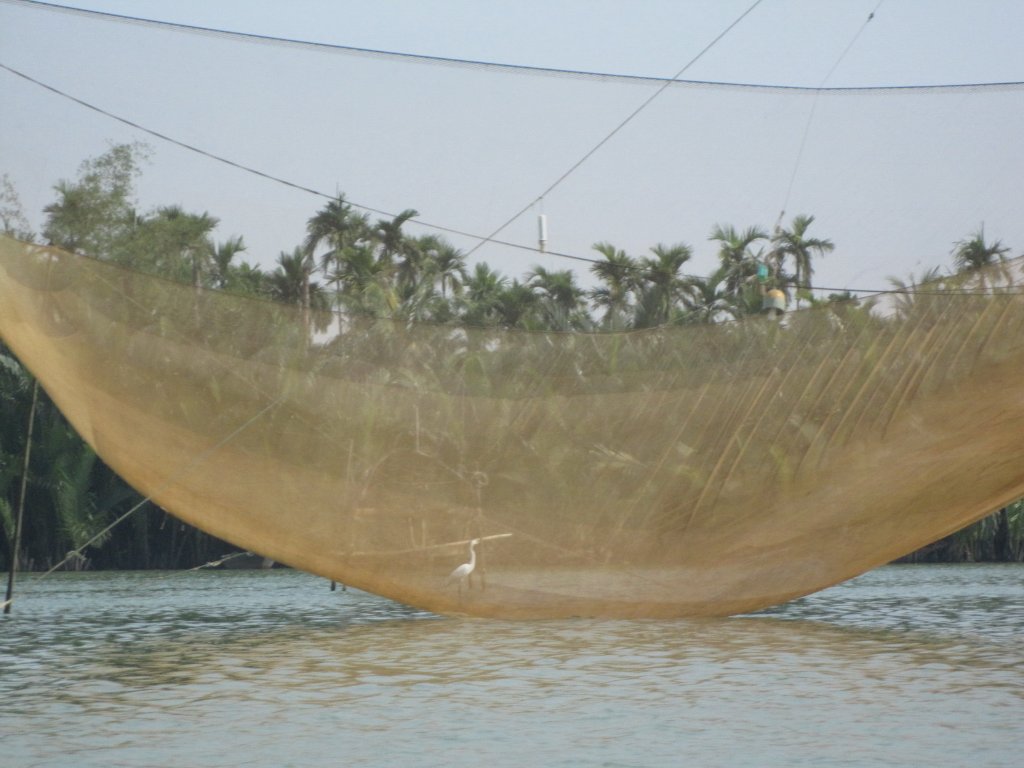 27-Fishing net with heron.jpg - Fishing net with heron
